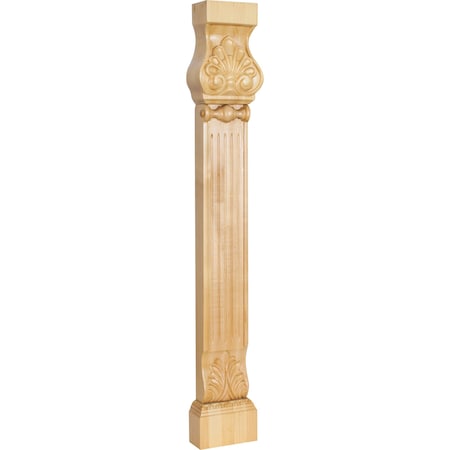 Hardware Resources 31"H Rubberwood Acanthus & Shell Pilaster LEGC-1RW